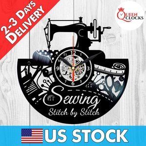 Sewing Clock Vinyl Wall Art Sew Gifts for Women